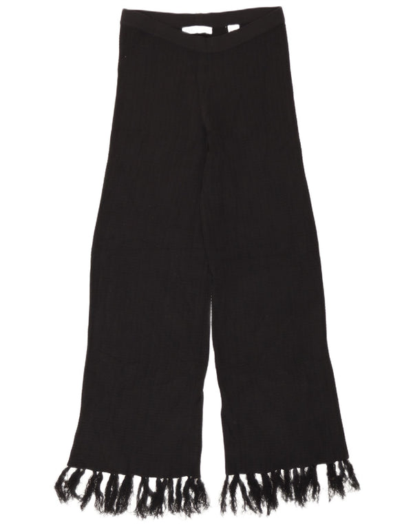 Женские трикотажные широкие брюки Zara, большие W32 L31, черные из вискозы