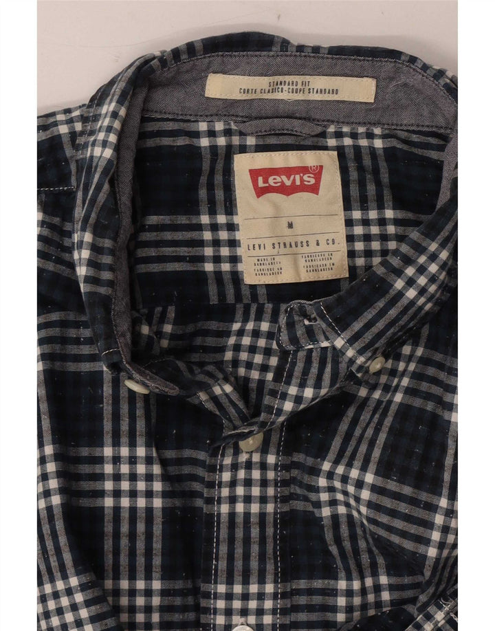 Мужская рубашка стандартного кроя Levi's среднего размера, темно-синяя клетка