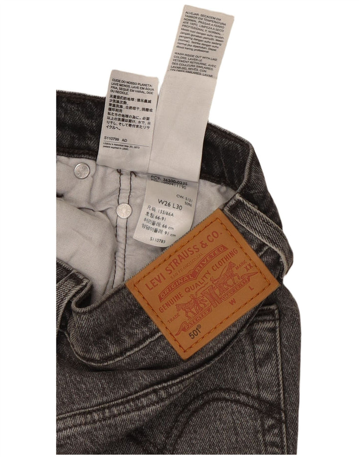 Женские прямые джинсы Levi's 501 W26 L30 серые, хлопок