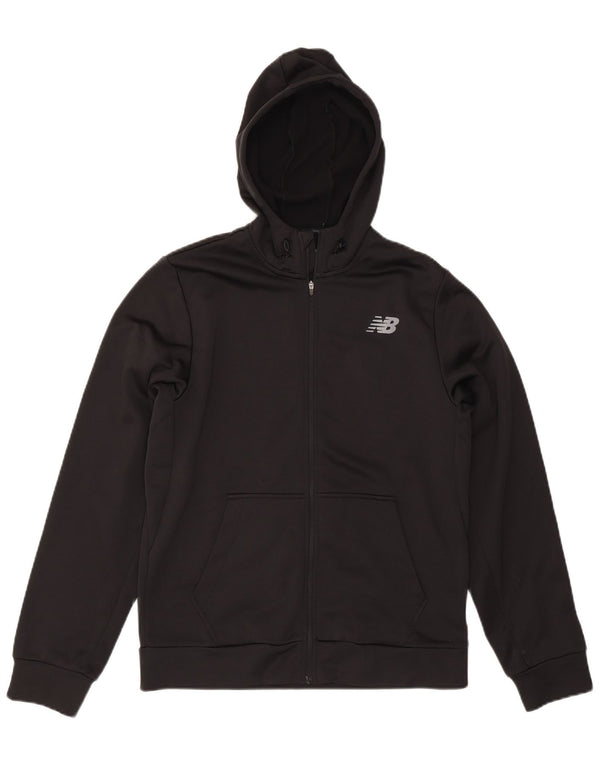 Мужской свитер с капюшоном NEW BALANCE на молнии, средний черный, полиэстер