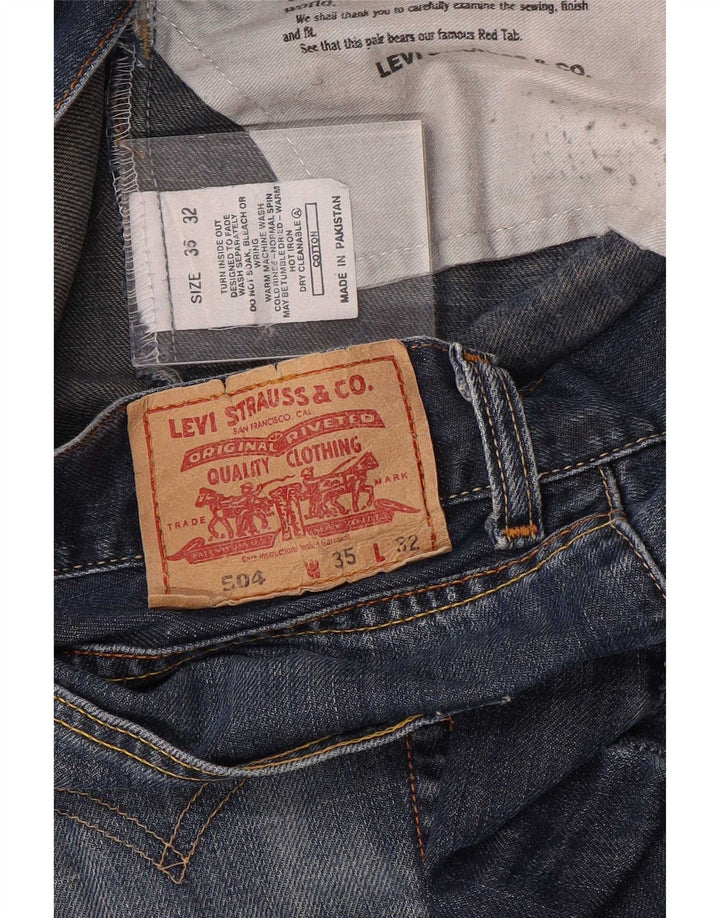 Мужские прямые джинсы Levi's 504 W35 L32 синие, хлопок
