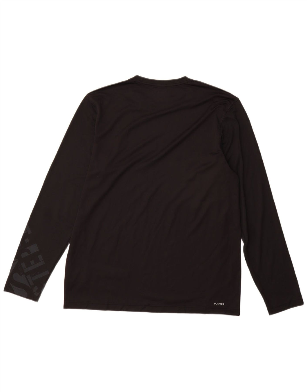 Мужской топ с рисунком Reebok, большой черный полиэстер с длинным рукавом