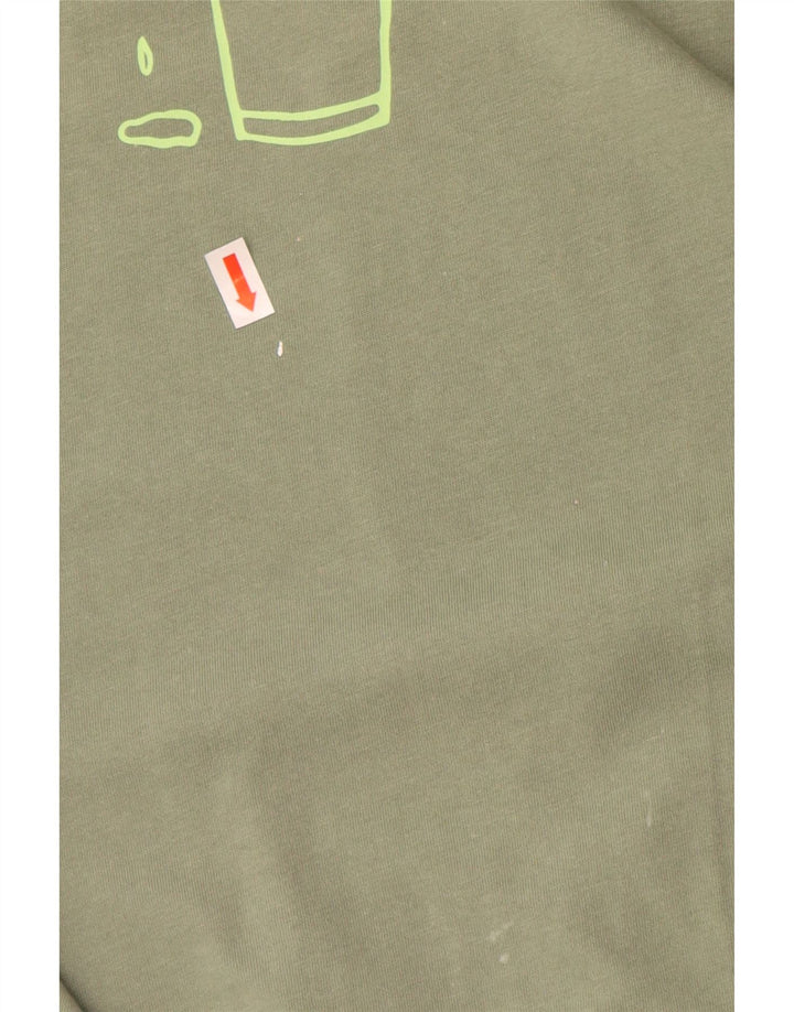 Мужская футболка с рисунком Reebok, большой зеленый хлопок