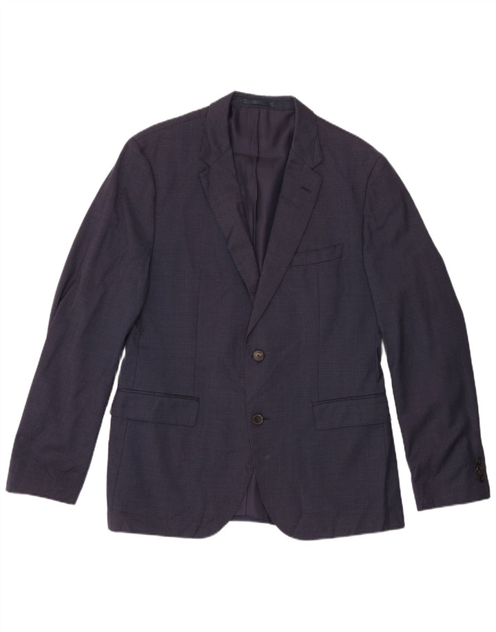 Мужской пиджак с 2 пуговицами HUGO BOSS EU 52 XL, темно-синий в клетку, шерстяной