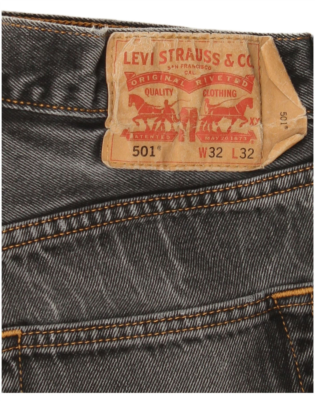Мужские прямые джинсы Levi's 501 W32 L32 серые, хлопок