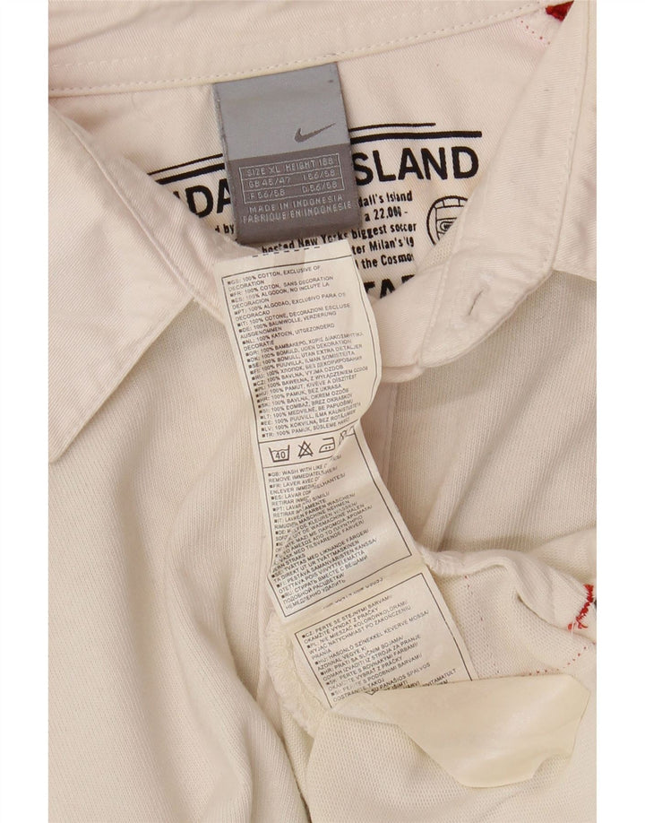 Мужская рубашка-поло для регби NIKE с длинным рукавом, Великобритания, 45/47 XL, белая с цветными блоками