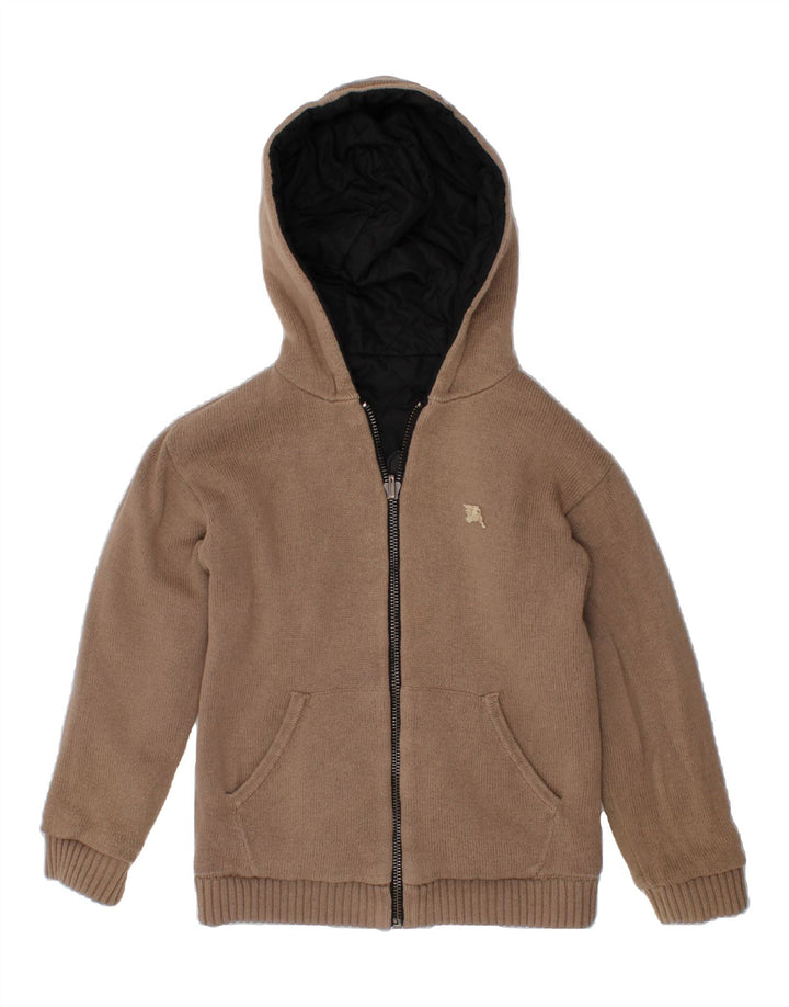 BURBERRY Двусторонняя куртка с капюшоном для мальчиков 4-5 лет, черный полиэстер