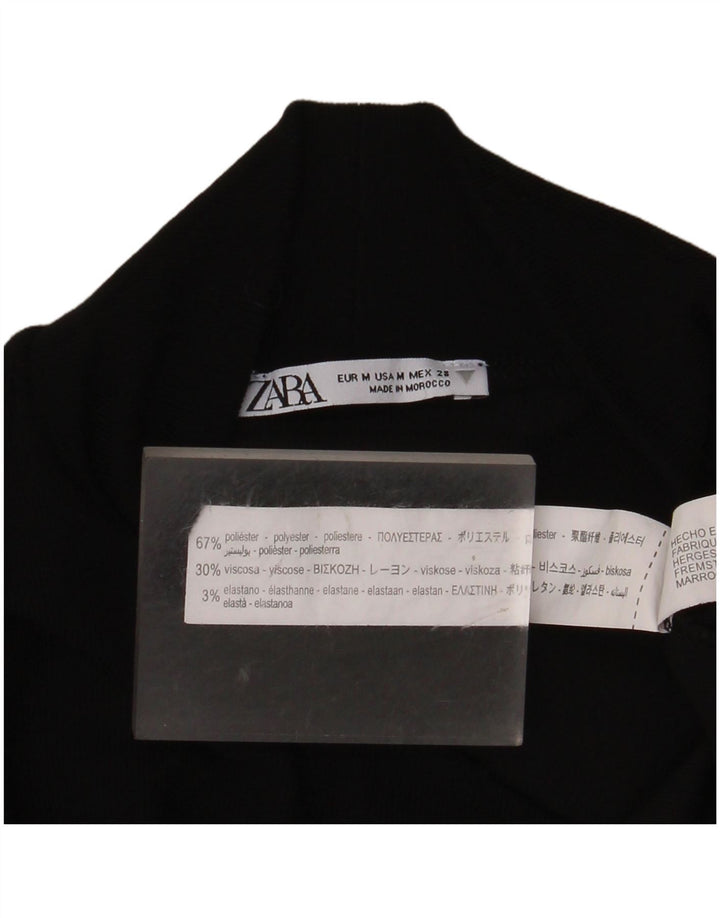 Женское боди с длинными рукавами ZARA UK 12, средний черный полиэстер