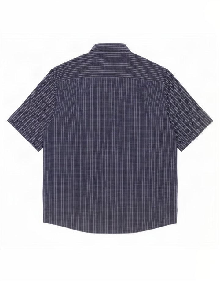 Мужская рубашка с коротким рукавом James Pringle 2XL темно-синяя в клетку из полиэстера