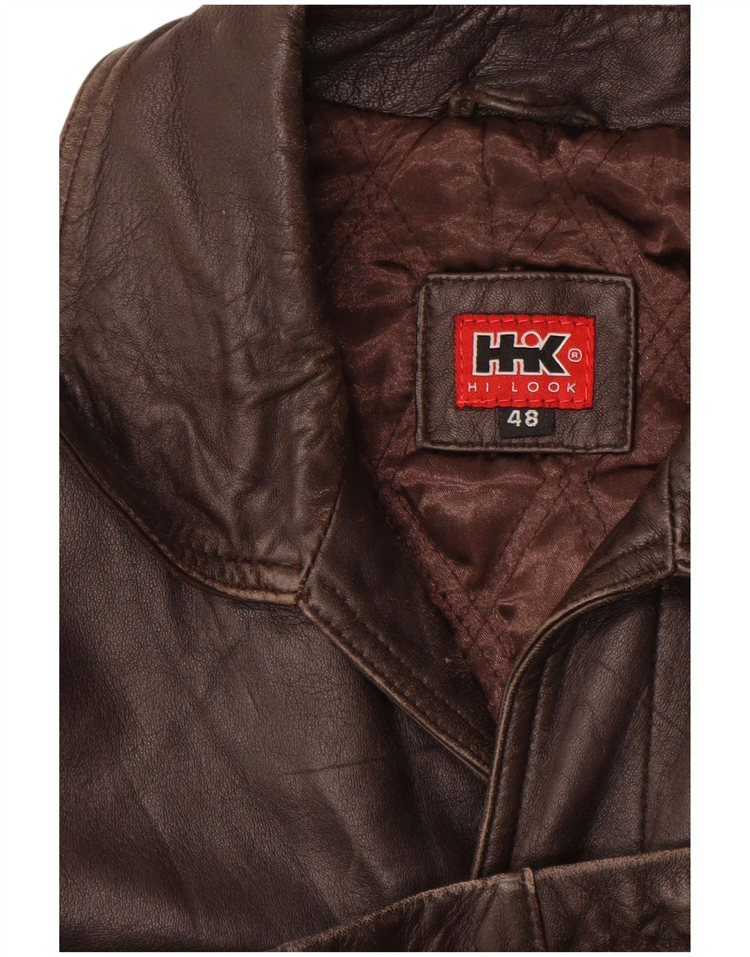 Винтажная мужская кожаная куртка EU 48, кожа среднего коричневого цвета
