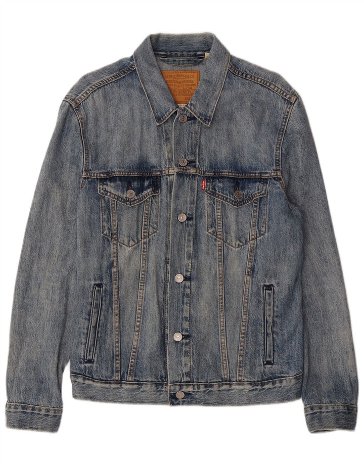 Мужская джинсовая куртка Levi's UK 38, средний синий хлопок, хлопок