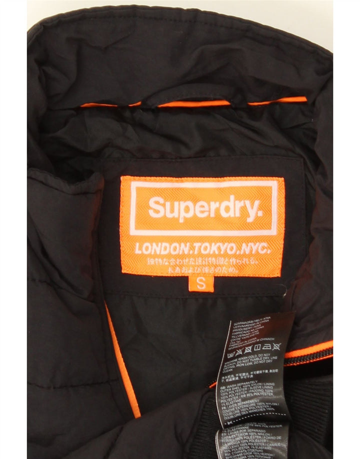Мужская стеганая куртка SUPERDRY UK 36, маленькая, черный нейлон