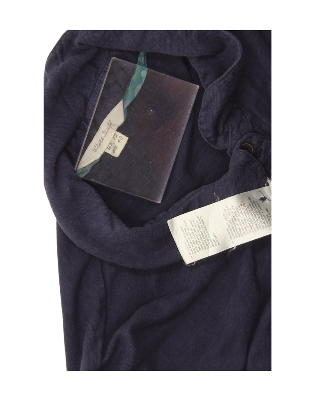 Женская рубашка White Stuff UK 12, средний темно-синий хлопковый цвет