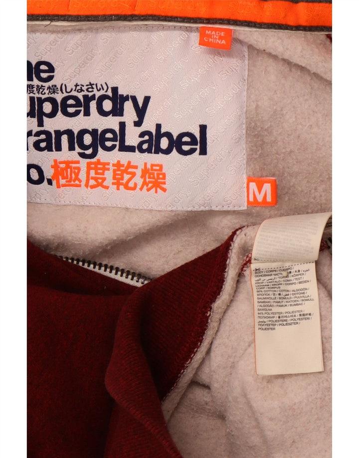 SUPERDRY Мужской свитер с капюшоном на молнии, средний бордовый, хлопок с крапинками