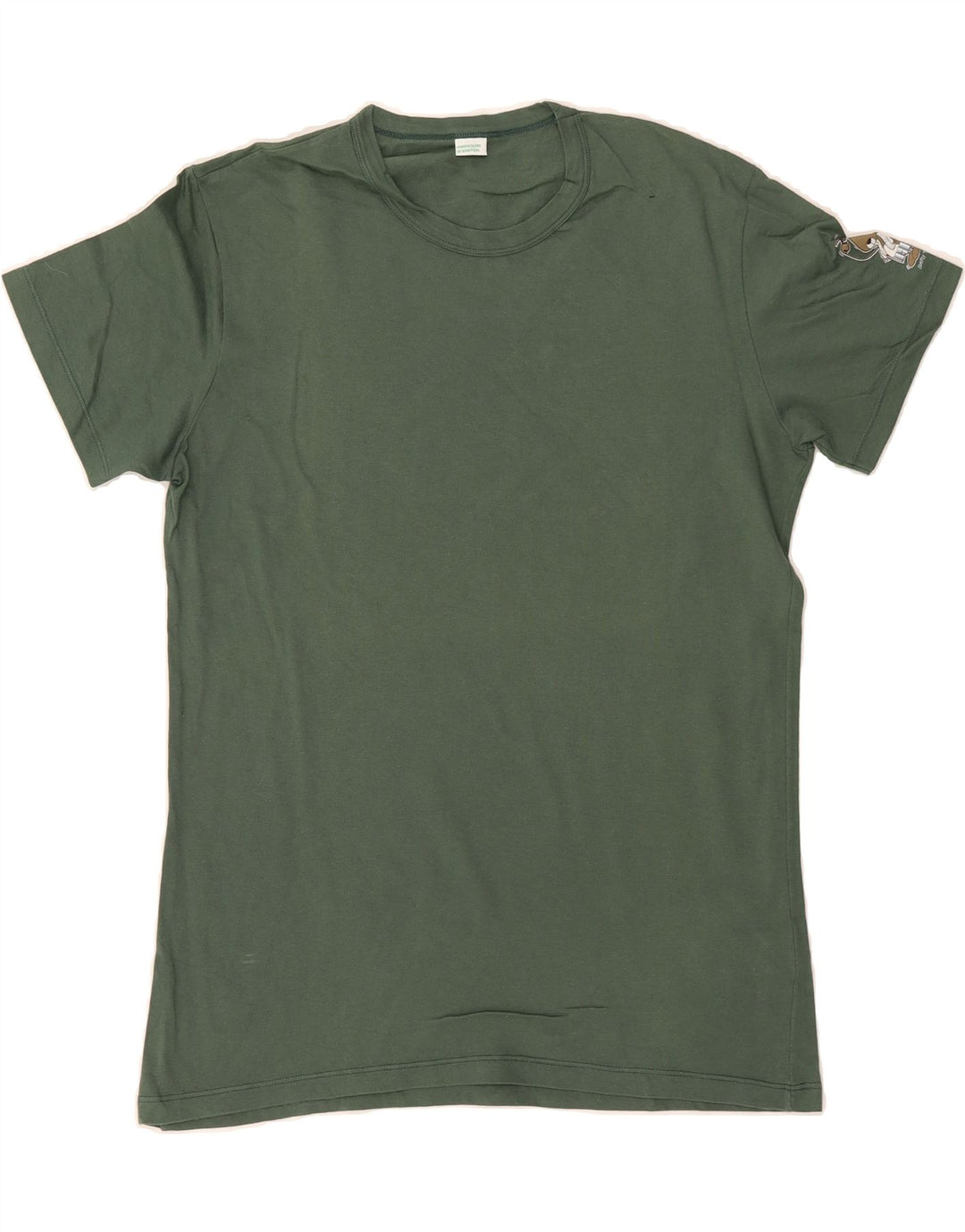 BENETTON Mens T-Shirt Top Large Green Cotton Vintage Benetton and Second-Hand Benetton from Messina Hembry 