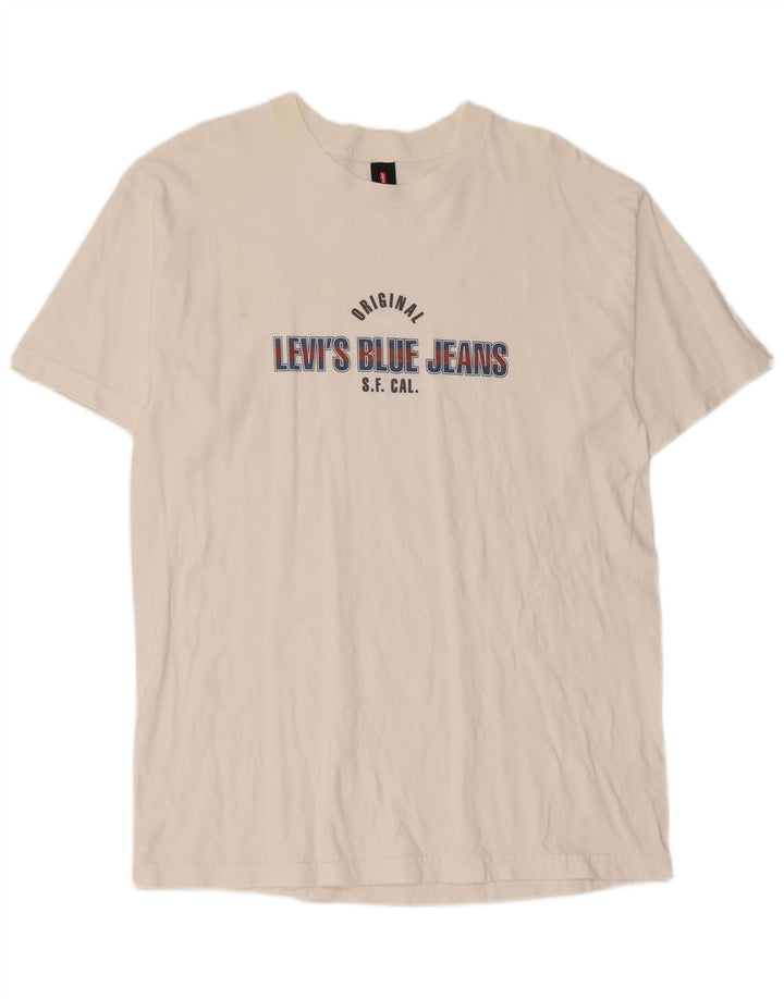 Мужская футболка с рисунком Levi's, большой белый хлопок