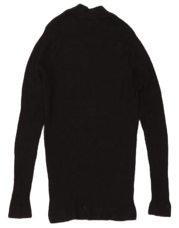 Женский джемпер с высоким воротником ZARA, Великобритания, 8, маленький, черный, вискоза