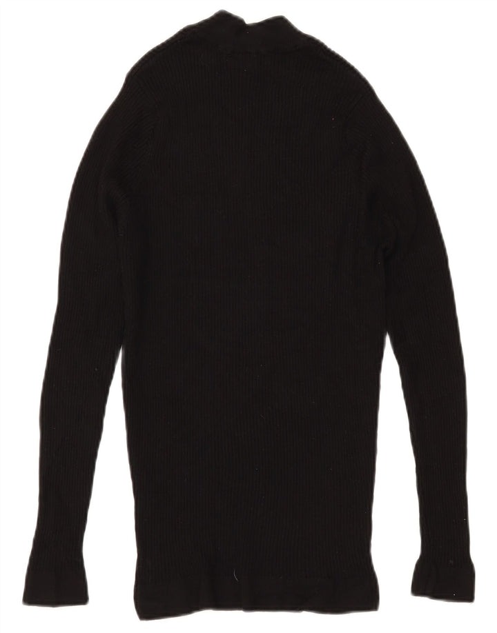 Женский джемпер с высоким воротником ZARA, Великобритания, 8, маленький, черный, вискоза