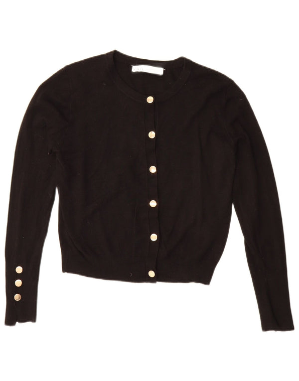 Женский укороченный кардиган Zara UK 14, средний черный вискоза