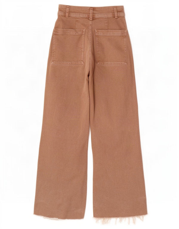 Женские повседневные широкие брюки Zara EU 36 XS W26 L28, бежевый хлопок