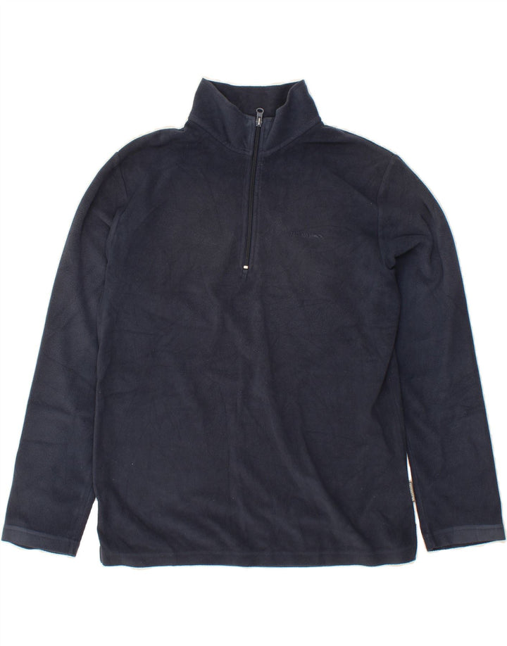 TRESPASS Mens Zip Neck Fleece Jumper Small Navy Blue Polyester Vintage Trespass and Second-Hand Trespass from Messina Hembry 