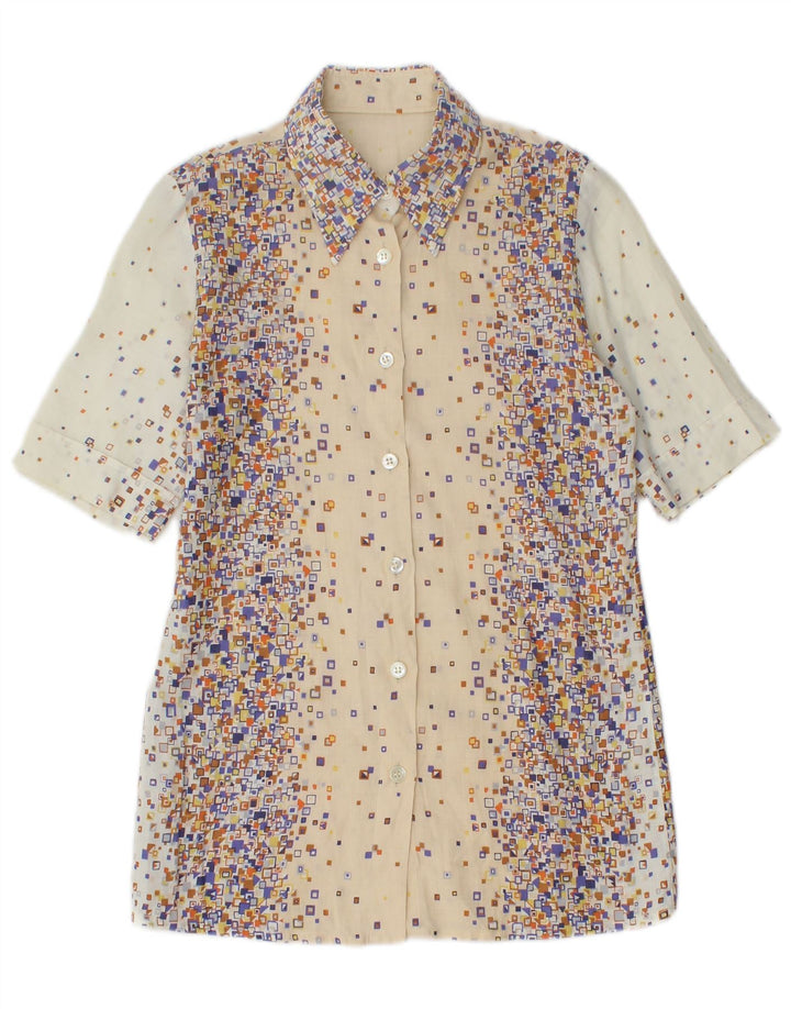 PANCALDI & B Женский комплект из 2 юбок UK 4 XS W24 Бежевый хлопок с геометрическим рисунком