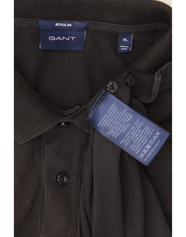 Мужская рубашка-поло стандартного кроя Gant XL, черный хлопок