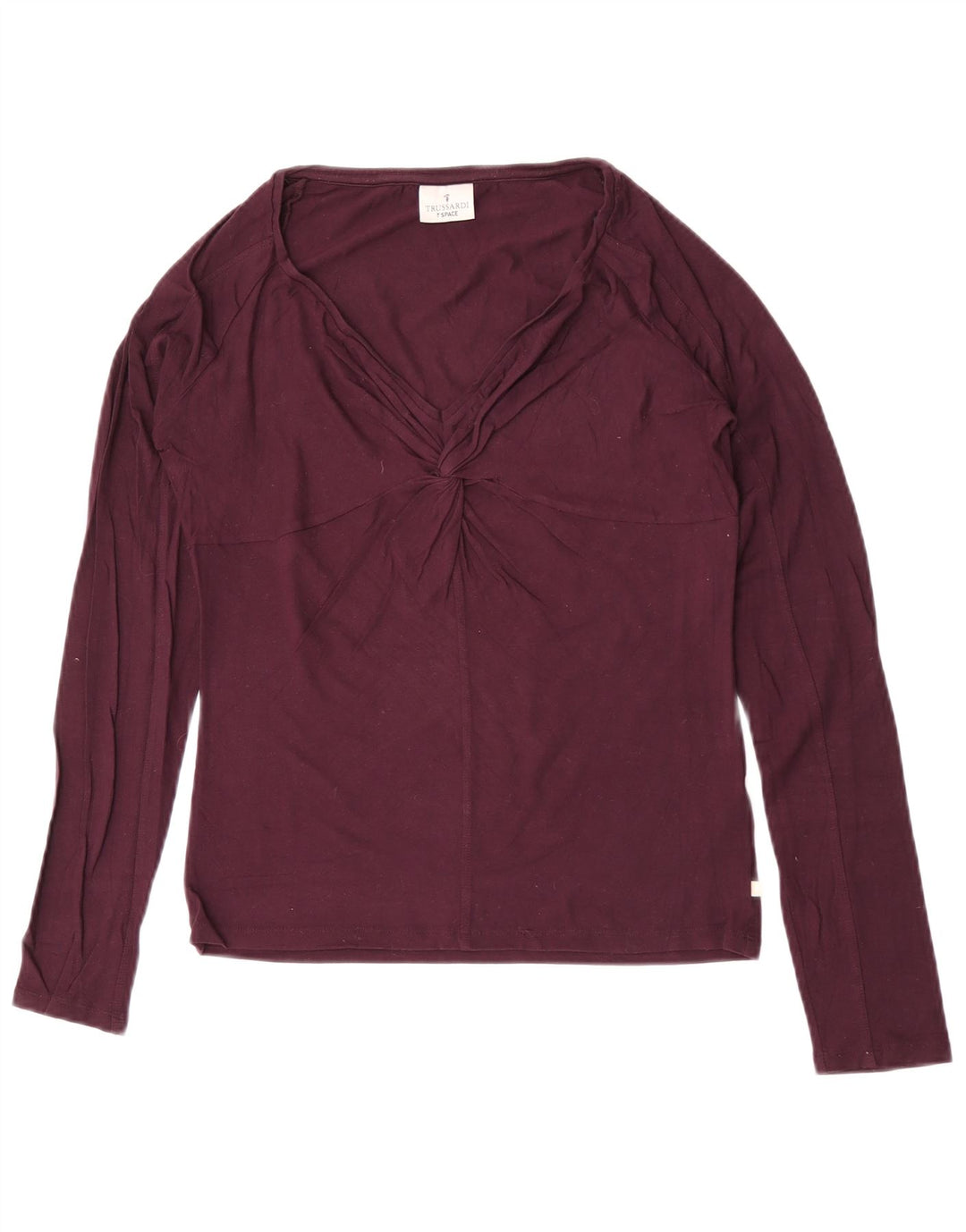 Женский топ Trussardi с длинным рукавом UK 12, средний фиолетовый, вискоза