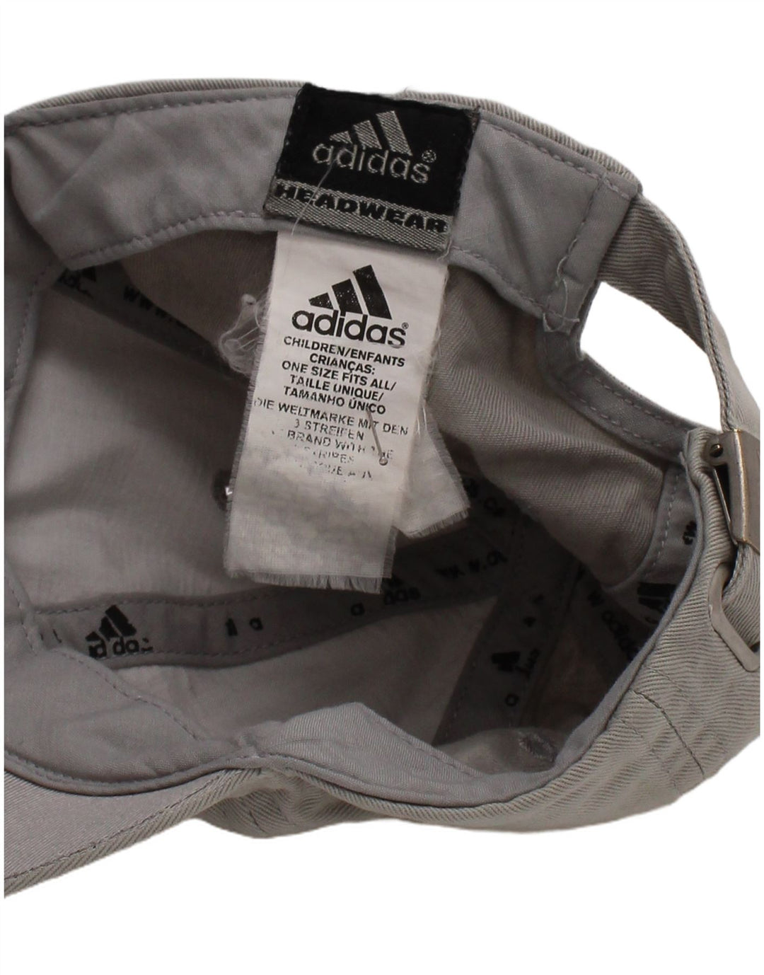 Бейсболка Adidas для мальчиков с рисунком, один размер, серая, хлопковая