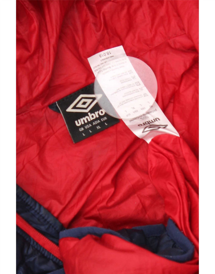 Мужская утепленная куртка с капюшоном Umbro UK 40, большой темно-синий полиэстер