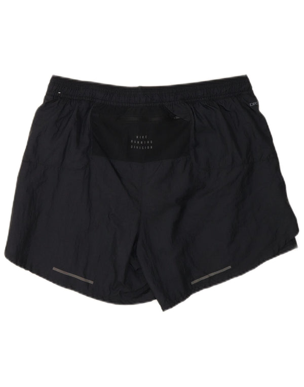 Nike Womens Dri Fit Sport Shorts UK 14 Medium Black Colourblock Nylon