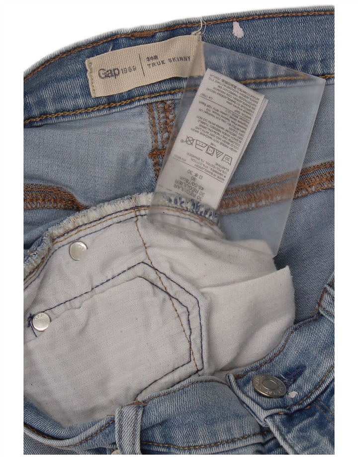 Женские джинсы скинни Gap W30 L27, хлопок в синие пятна