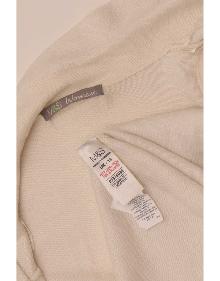 Женский открытый кардиган Marks & Spencer UK 14, средний бежевый, полиамид