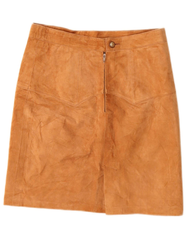 Винтажная женская замшевая юбка W24 XS Коричневая