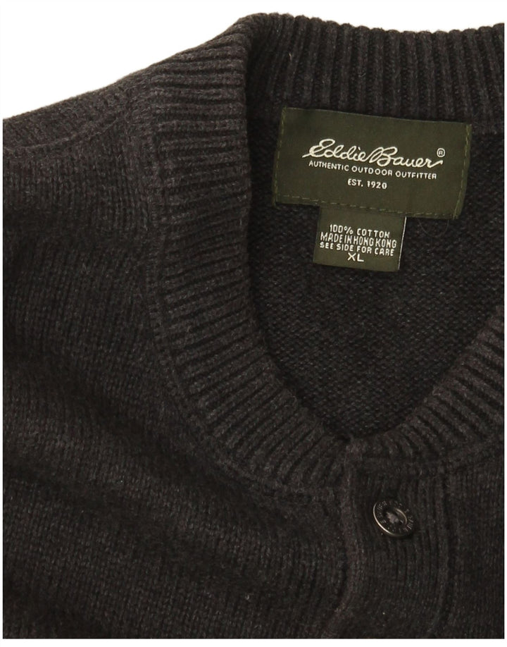Мужской свитер EDDIE BAUER с круглым вырезом XL, серый хлопок