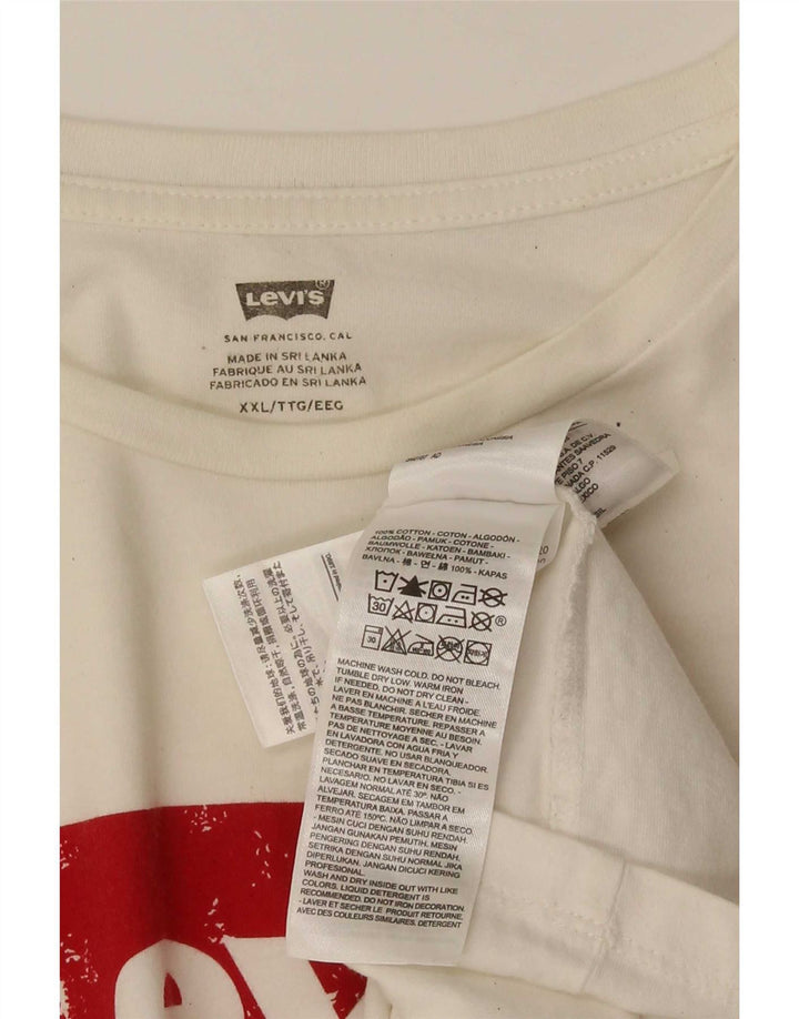 Мужская футболка с рисунком Levi's, топ 2XL, белый хлопок