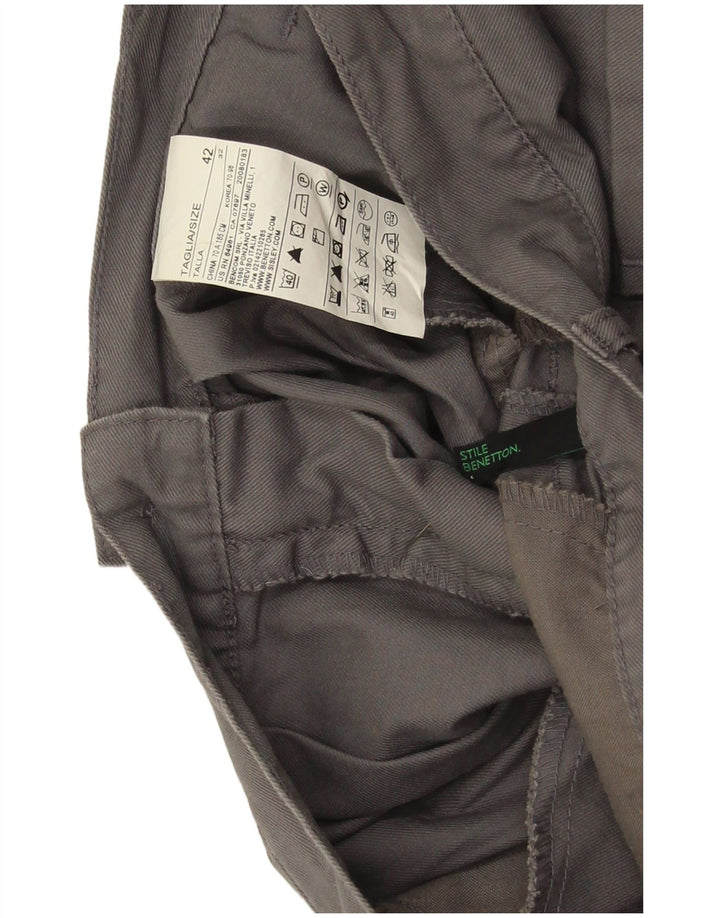 Женские шорты-бермуды Benetton IT 42 Medium W32 Серые, хлопок