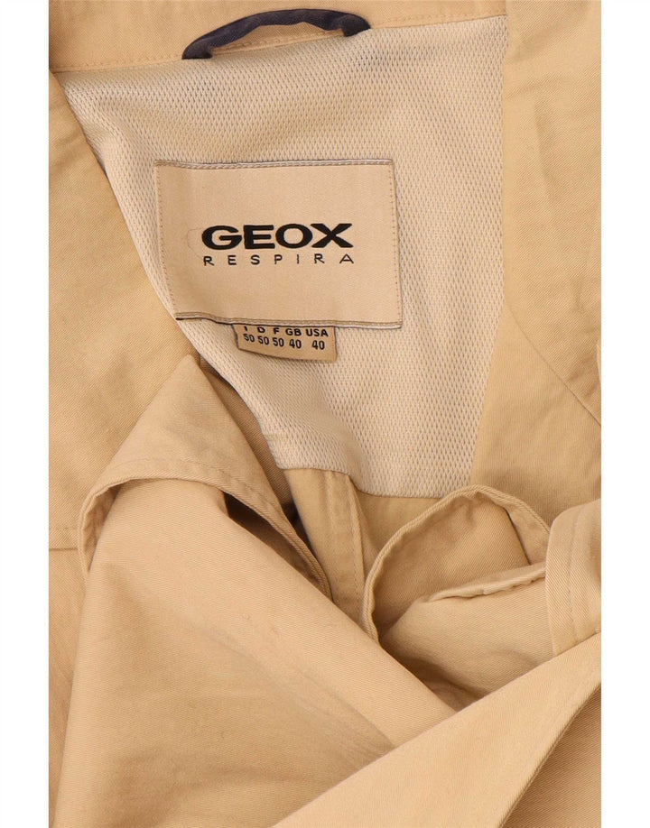 Мужской пиджак Geox Respira с 3 пуговицами UK 40, большой размер, бежевый хлопок