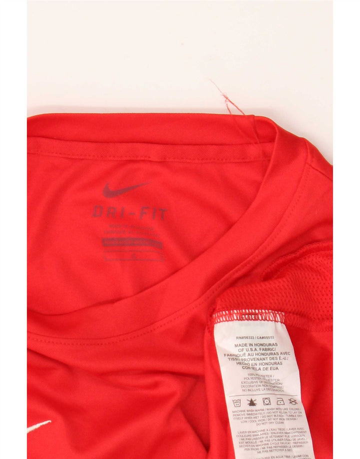 Футболка с рисунком Nike Dri Fit для мальчиков, топ 12–13 лет, большой красный полиэстер