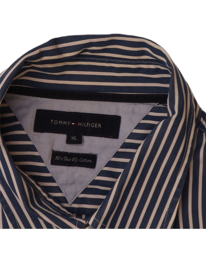 TOMMY HILFIGER Мужская рубашка XL Темно-синяя полоска