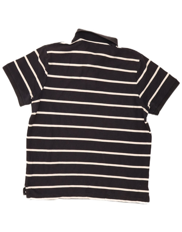 Мужская рубашка-поло NIKE 2XL, хлопковая темно-синяя полоска