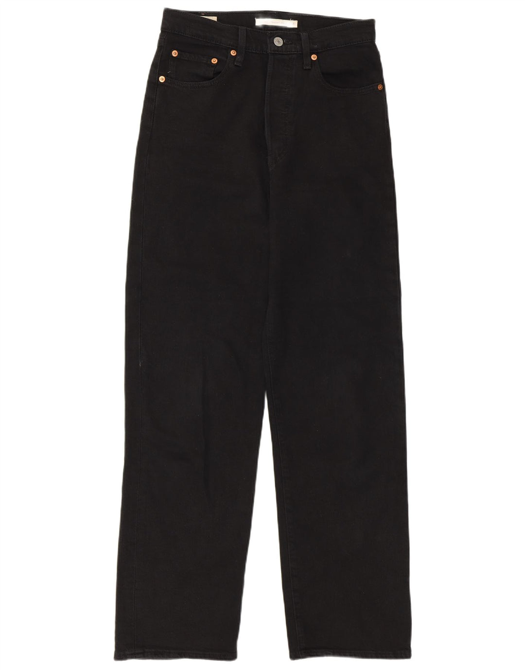 Женские прямые джинсы Levi's Ribcage W27 L29, черный хлопок