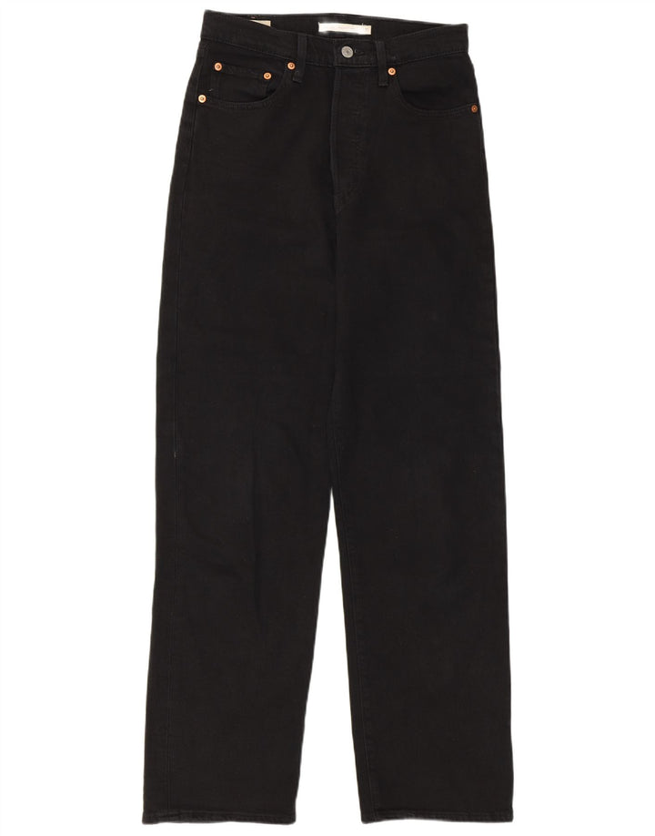 Женские прямые джинсы Levi's Ribcage W27 L29, черный хлопок