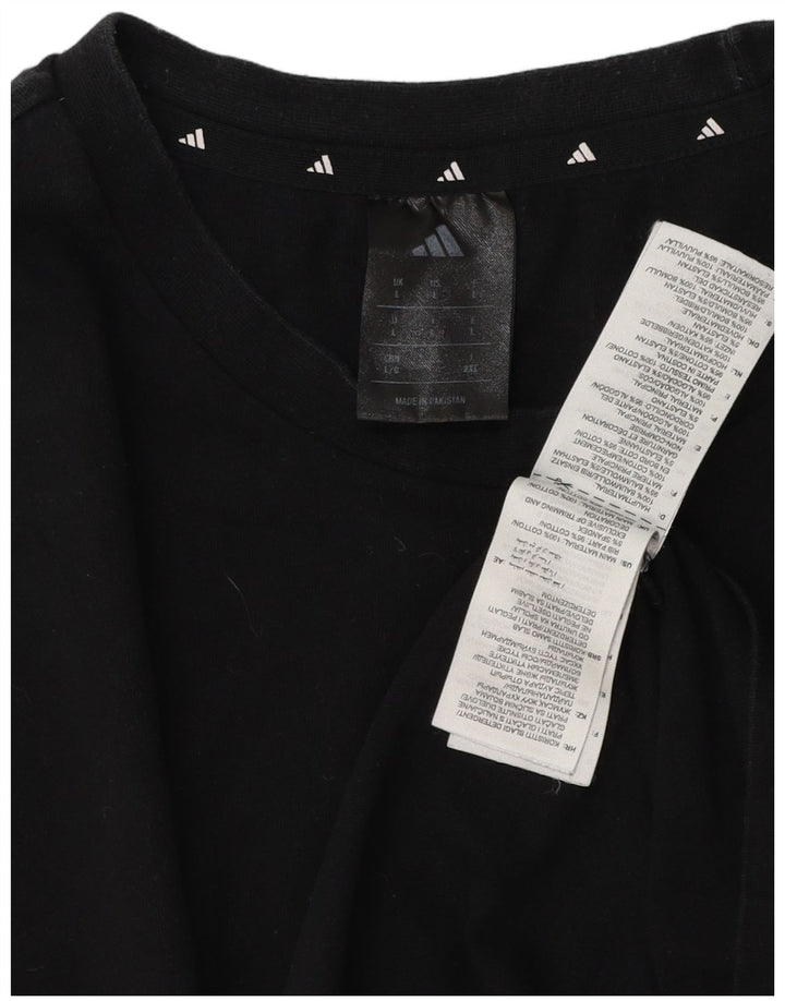 Мужская футболка Adidas Top большого размера из хлопка черного цвета