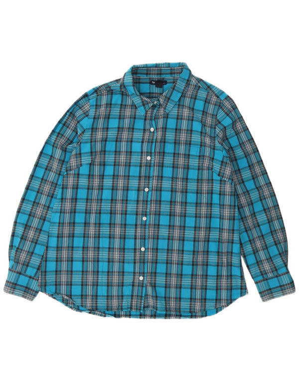 Женская рубашка бойфренда Gap UK 16, хлопковая большая синяя клетка