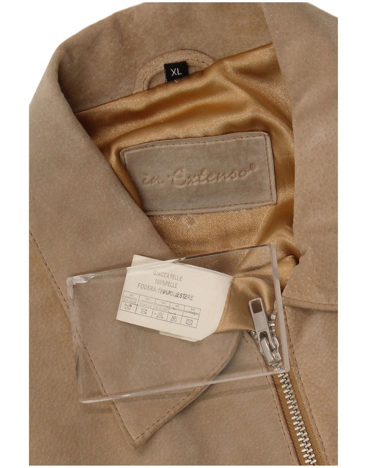 Женская укороченная замшевая куртка In Extenso UK 18 XL, бежевая кожа
