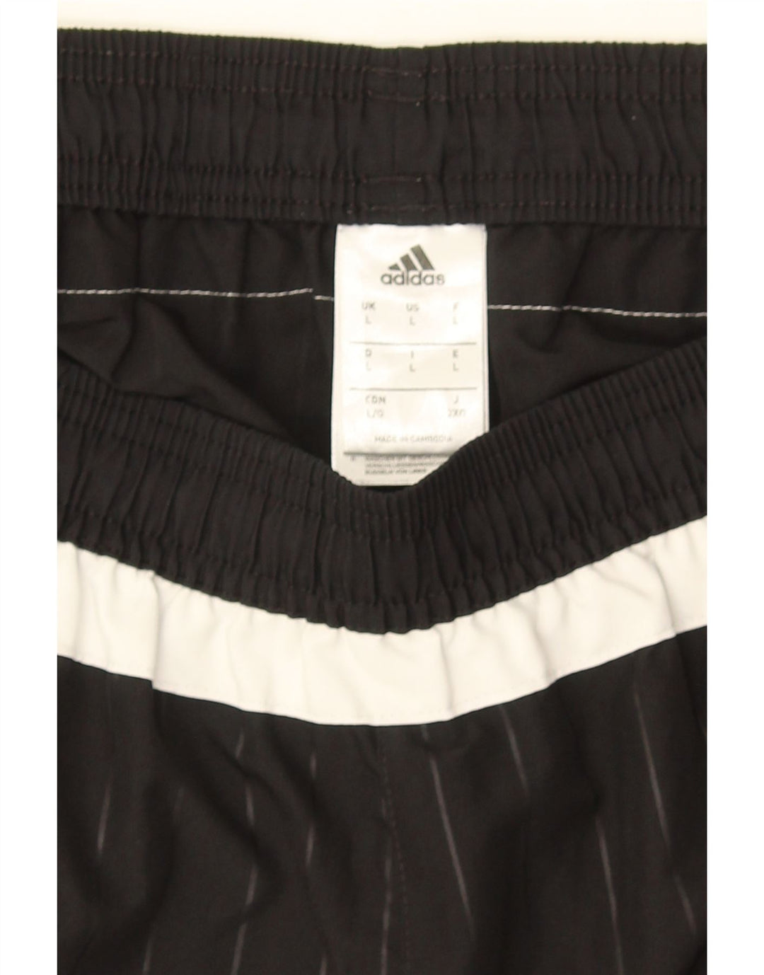 Мужские спортивные шорты Adidas из полиэстера в черную полоску большого размера