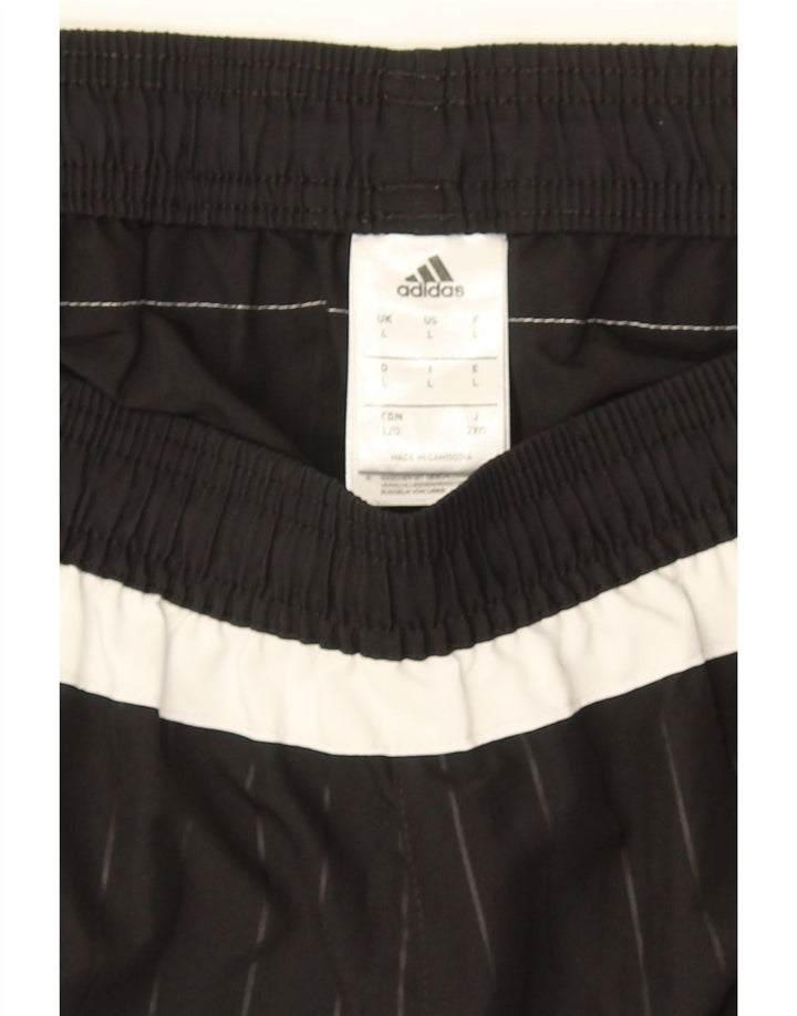 Мужские спортивные шорты Adidas из полиэстера в черную полоску большого размера