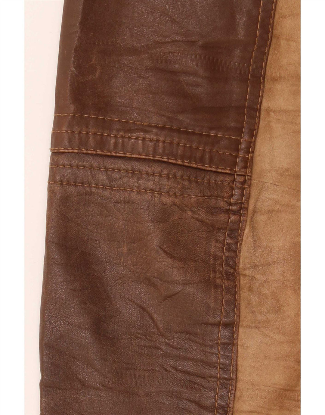 Куртка женская кожаная OVS IT 48 Medium Brown Colorblock