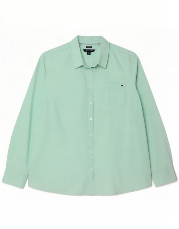 Женская рубашка классического кроя Tommy Hilfiger UK 20 2XL, зеленый хлопок